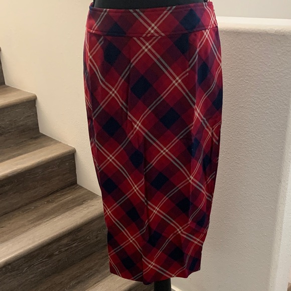 Free People Dresses & Skirts - Free People Plaid Pencil Skirt in Red and Blue
